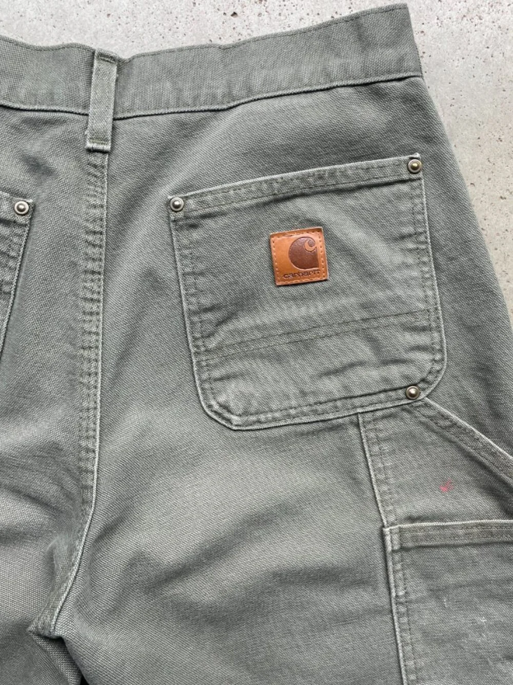 Carhartt B136 MOS Double Knee Pants Men's 29x29 Green Canvas Loose OG Fit